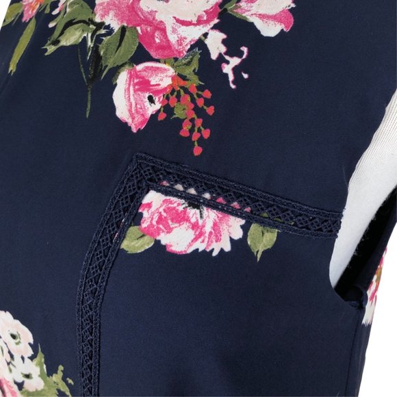 BLUE RAIN Dress by FRANCESCA'S NWT Blue Pink Floral Lace Accents Flare Small7 - Picture 4 of 5